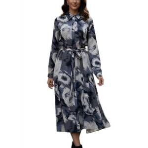 NEW PANIZ eye-catching printed midi dress in grey